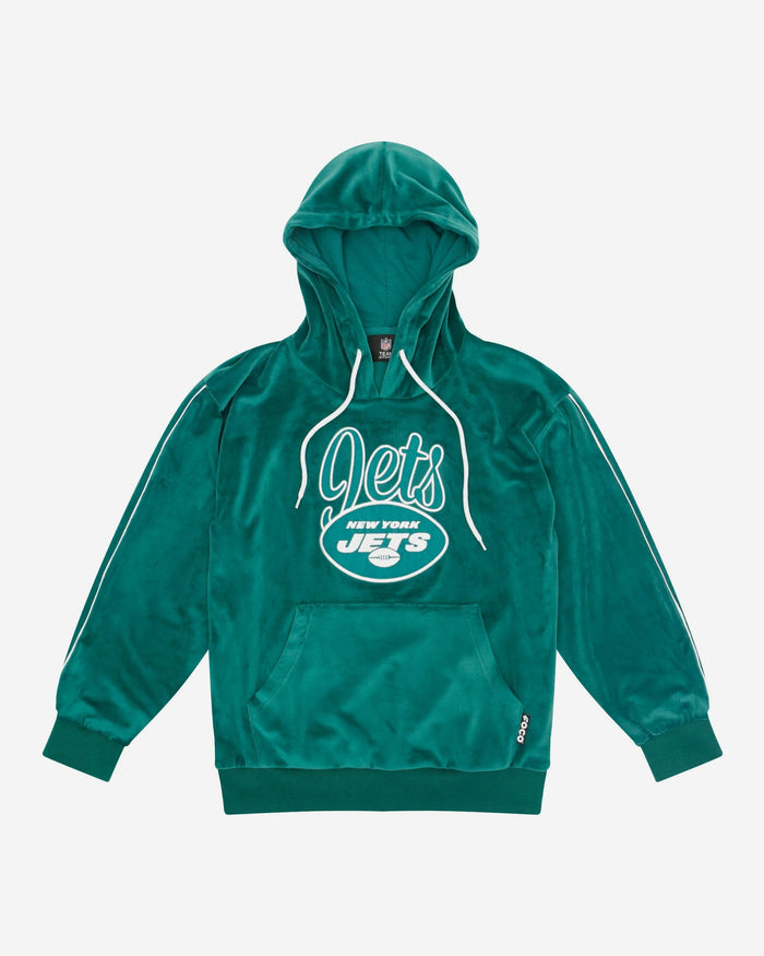 New York Jets 2019 Retro Womens Velour Hooded Sweatshirt FOCO - FOCO.com