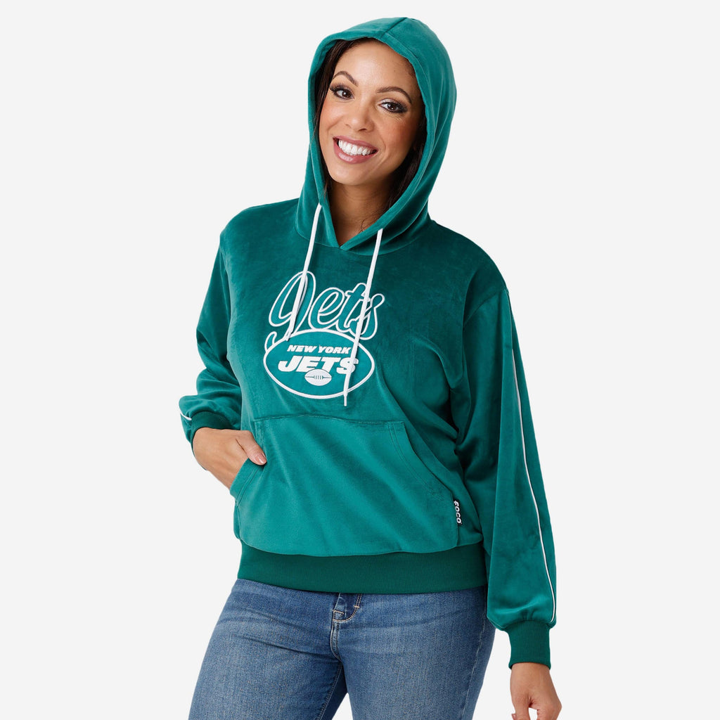 New York Jets 2019 Retro Womens Velour Hooded Sweatshirt FOCO S - FOCO.com