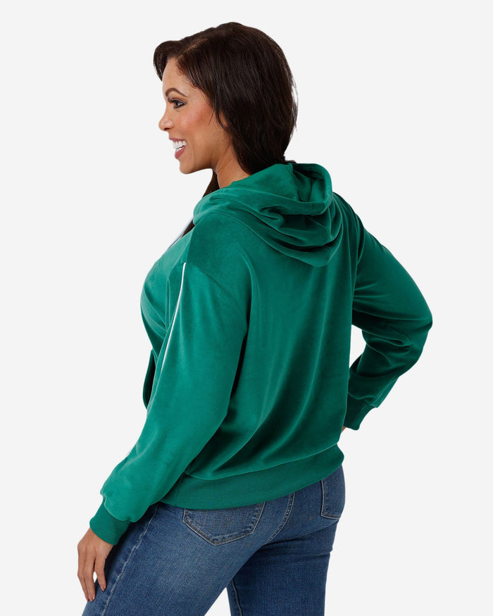 Philadelphia Eagles Womens Kelly Green Velour Hooded Sweatshirt FOCO - FOCO.com