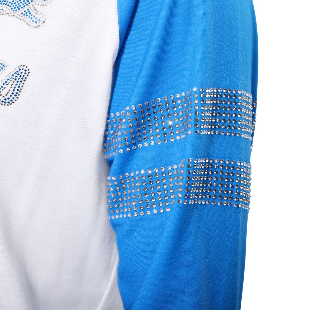 Detroit Lions Rhinestone Long Sleeve Henley FOCO