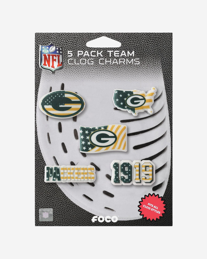 Green Bay Packers Americana 5 Pack Team Clog Charms FOCO - FOCO.com
