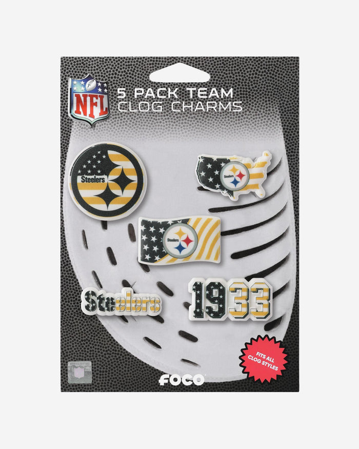 Pittsburgh Steelers Americana 5 Pack Team Clog Charms FOCO - FOCO.com
