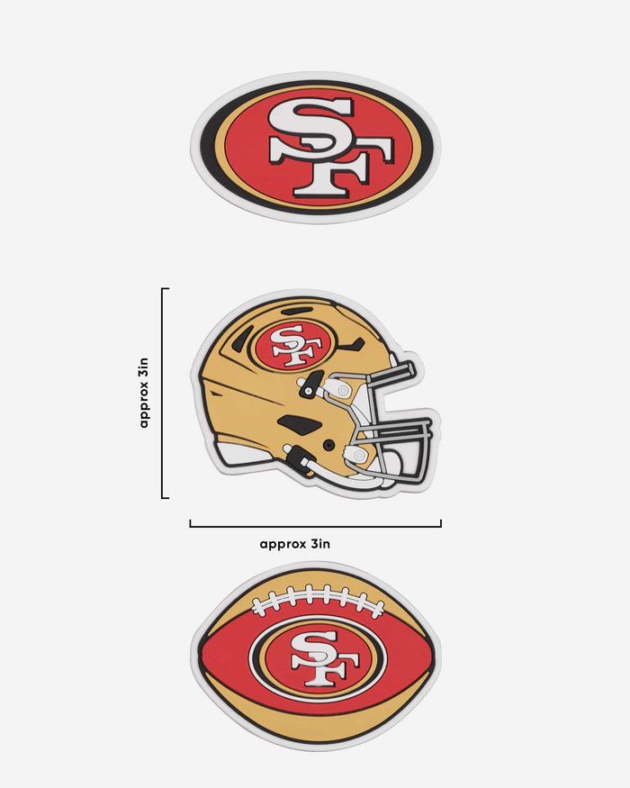 49ers football helmet charm San Francisco 49ers 3 Pack Tailgate Tote Charms