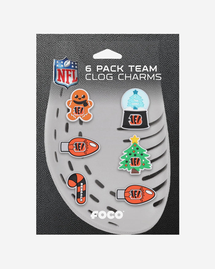 Cincinnati Bengals 6 Pack Holiday Team Clog Charms FOCO - FOCO.com