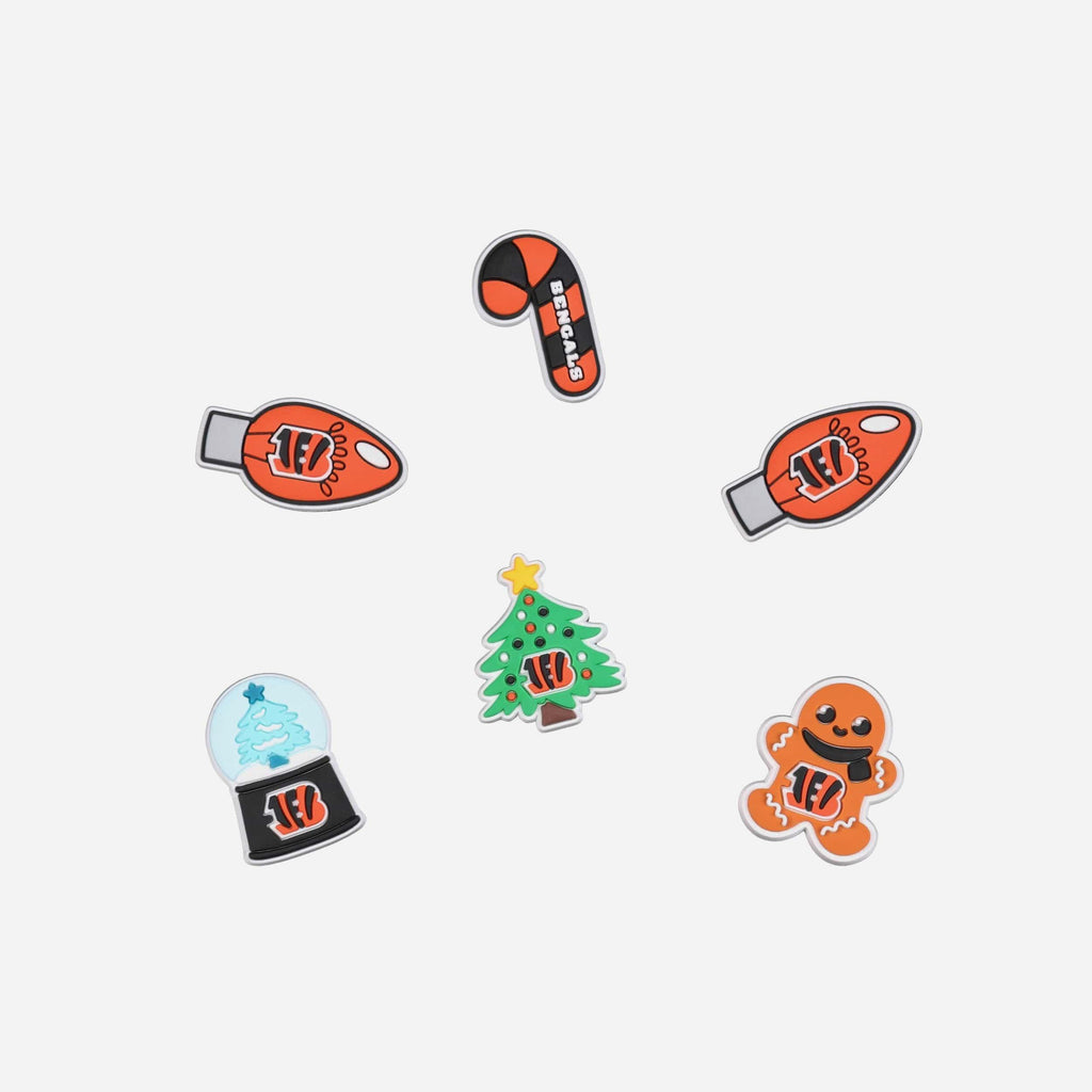 Cincinnati Bengals 6 Pack Holiday Team Clog Charms FOCO - FOCO.com