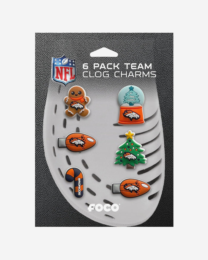 Denver Broncos 6 Pack Holiday Team Clog Charms FOCO - FOCO.com