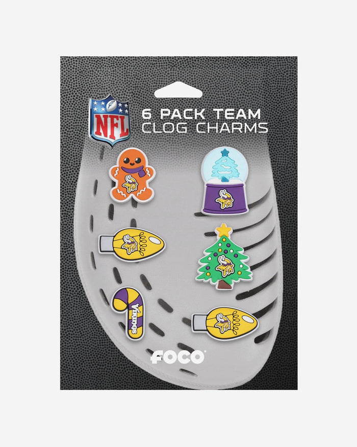 Minnesota Vikings 6 Pack Holiday Team Clog Charms FOCO - FOCO.com