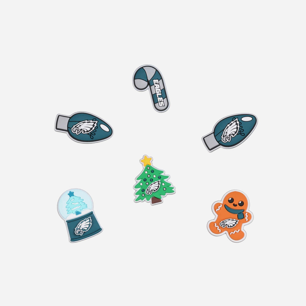 Philadelphia Eagles 6 Pack Holiday Team Clog Charms FOCO - FOCO.com