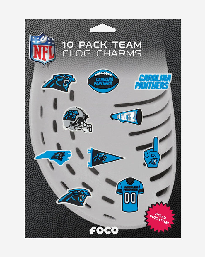 Carolina Panthers 10 Pack Team Clog Charms FOCO - FOCO.com