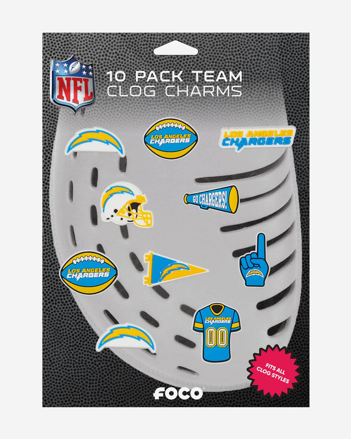 Los Angeles Chargers 10 Pack Team Clog Charms FOCO - FOCO.com