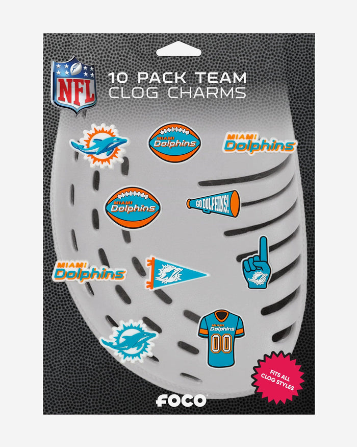 Miami Dolphins 10 Pack Team Clog Charms FOCO - FOCO.com