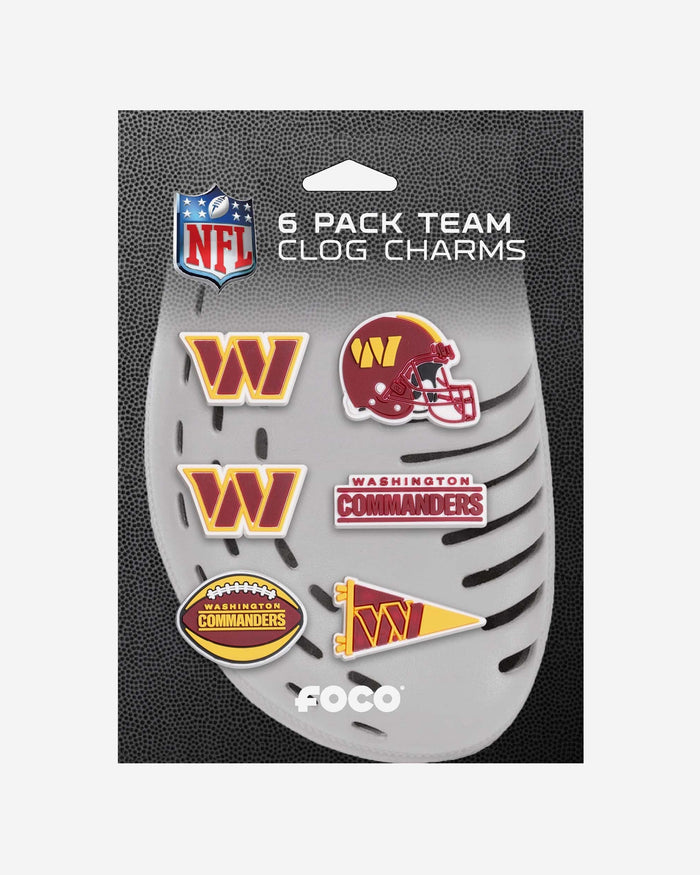 Washington Commanders 6 Pack Team Clog Charms FOCO - FOCO.com
