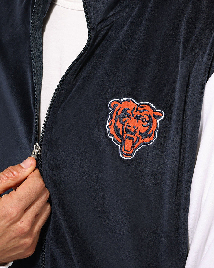 Chicago Bears Two Tone Velour Zip Up Top FOCO S - FOCO.com