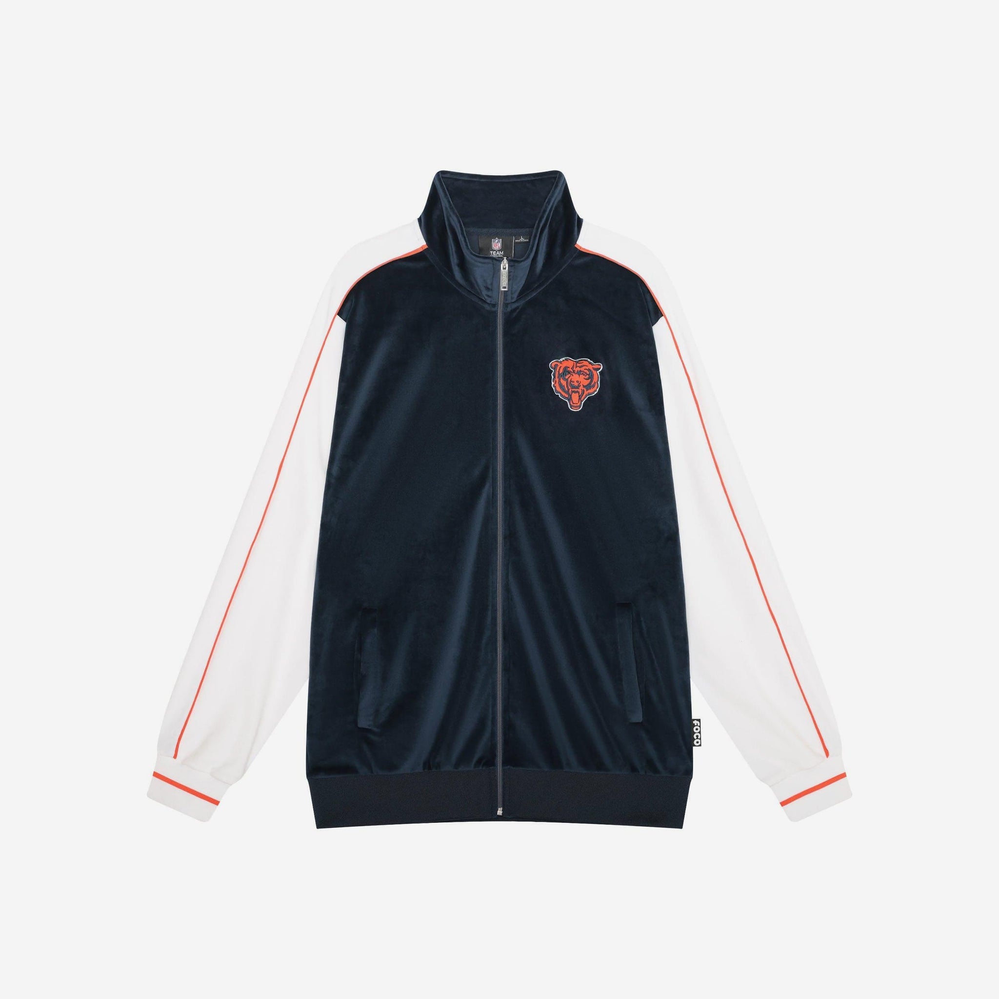 Chicago Bears Two Tone Velour Zip Up Top FOCO