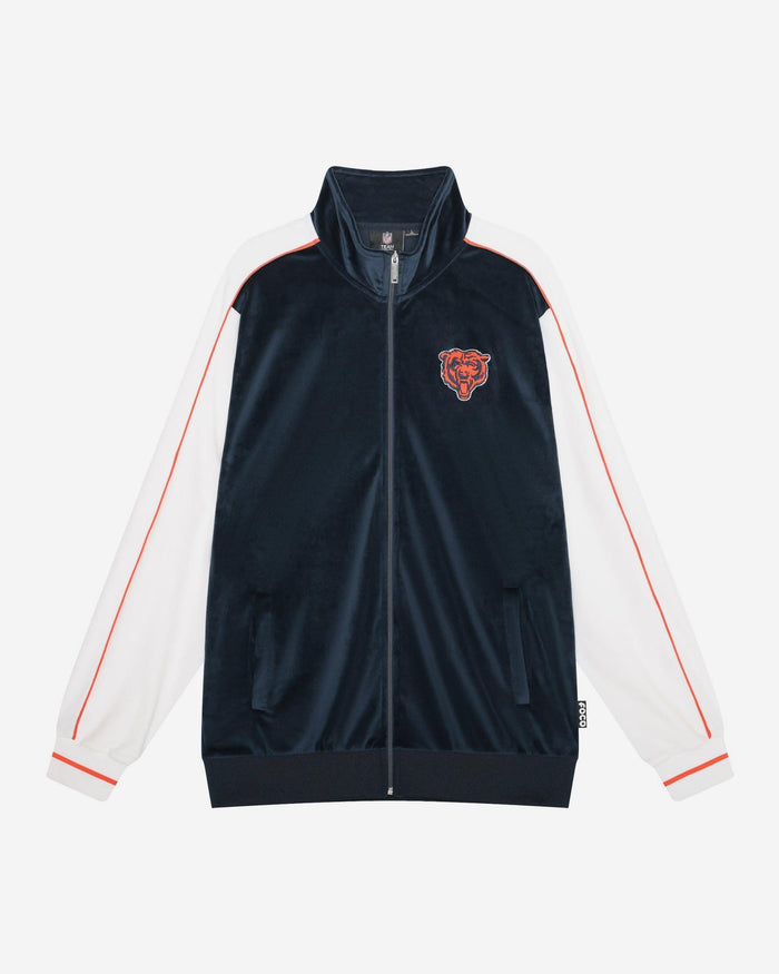 Chicago Bears Two Tone Velour Zip Up Top FOCO S - FOCO.com