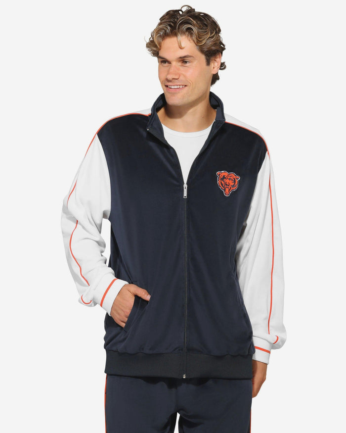 Chicago Bears Two Tone Velour Zip Up Top FOCO S - FOCO.com