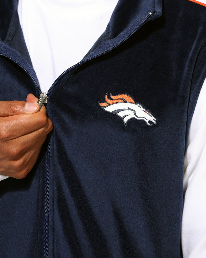 Denver Broncos Two Tone Velour Zip Up Top FOCO S - FOCO.com