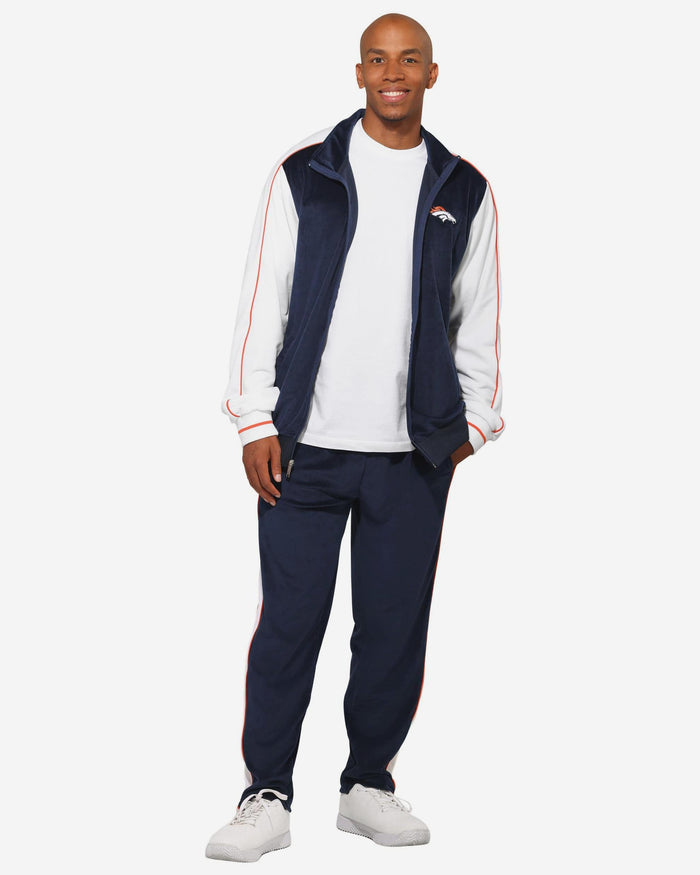 Denver Broncos Two Tone Velour Zip Up Top FOCO S - FOCO.com