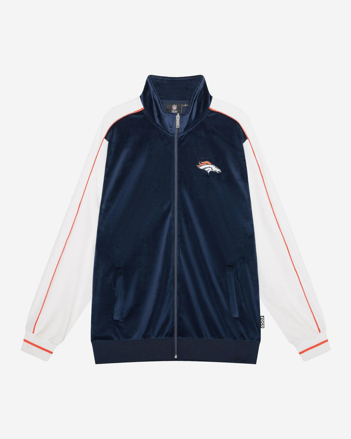 Denver Broncos Two Tone Velour Zip Up Top FOCO S - FOCO.com
