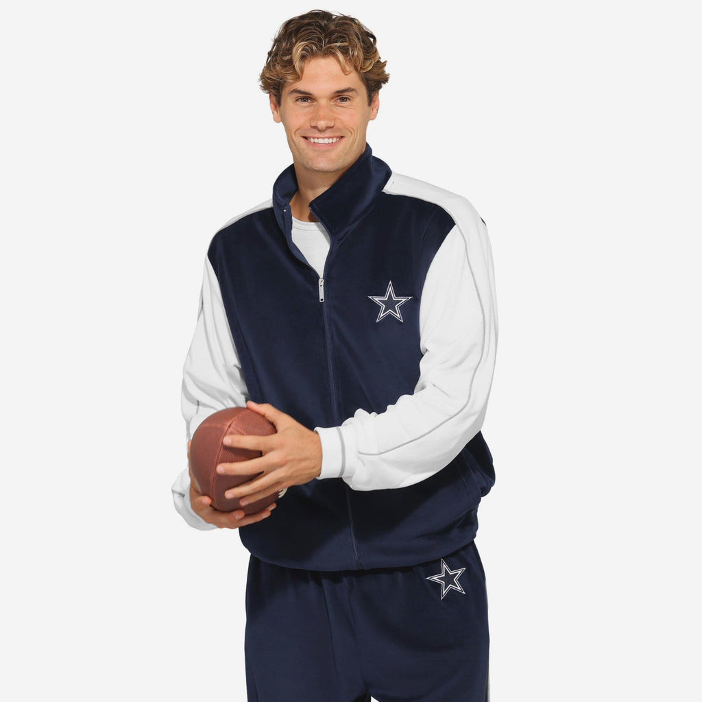 Dallas Cowboys Two Tone Velour Zip Up Top FOCO S - FOCO.com