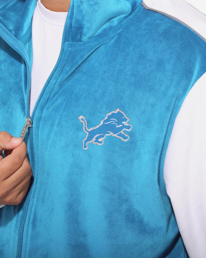 Detroit Lions Two Tone Velour Zip Up Top FOCO S - FOCO.com