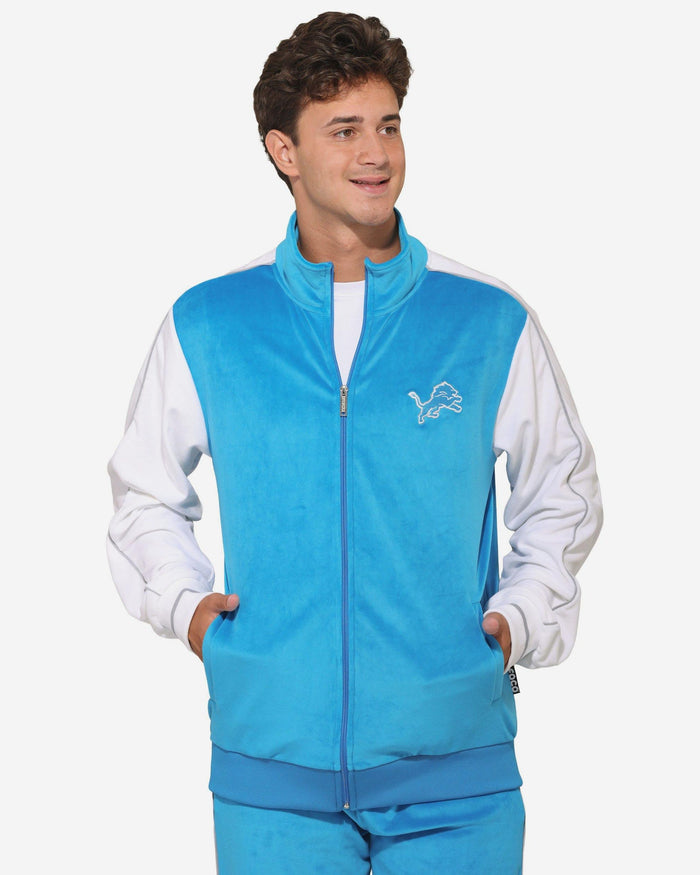 Detroit Lions Two Tone Velour Zip Up Top FOCO S - FOCO.com