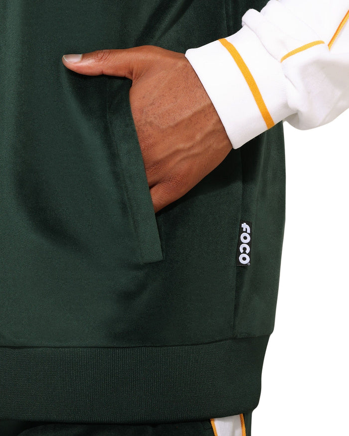 Green Bay Packers Two Tone Velour Zip Up Top FOCO S - FOCO.com