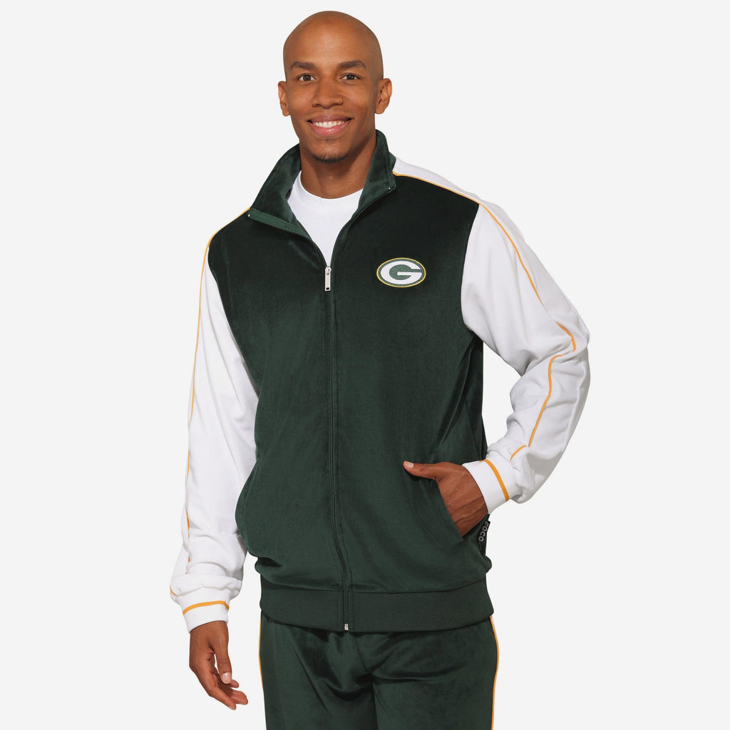 Green Bay Packers Two Tone Velour Zip Up Top FOCO S - FOCO.com