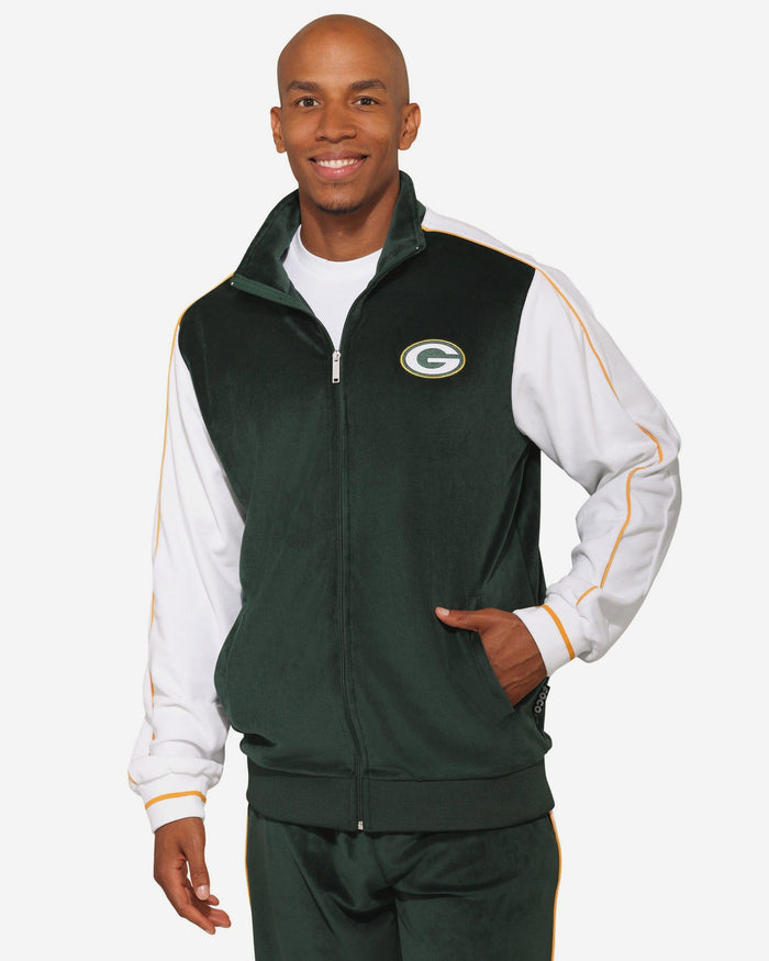 Green Bay Packers Two Tone Velour Zip Up Top FOCO S - FOCO.com