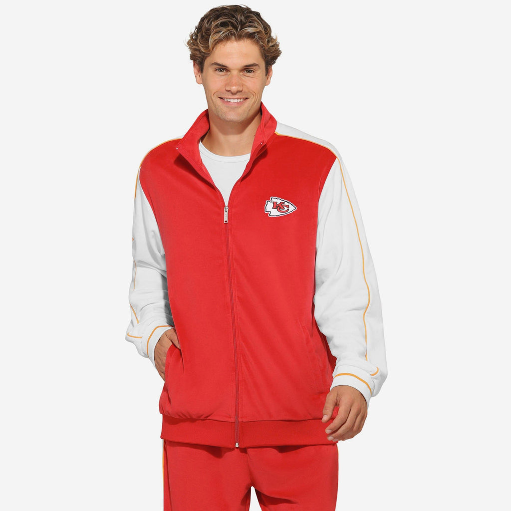 Kansas City Chiefs Two Tone Velour Zip Up Top FOCO S - FOCO.com