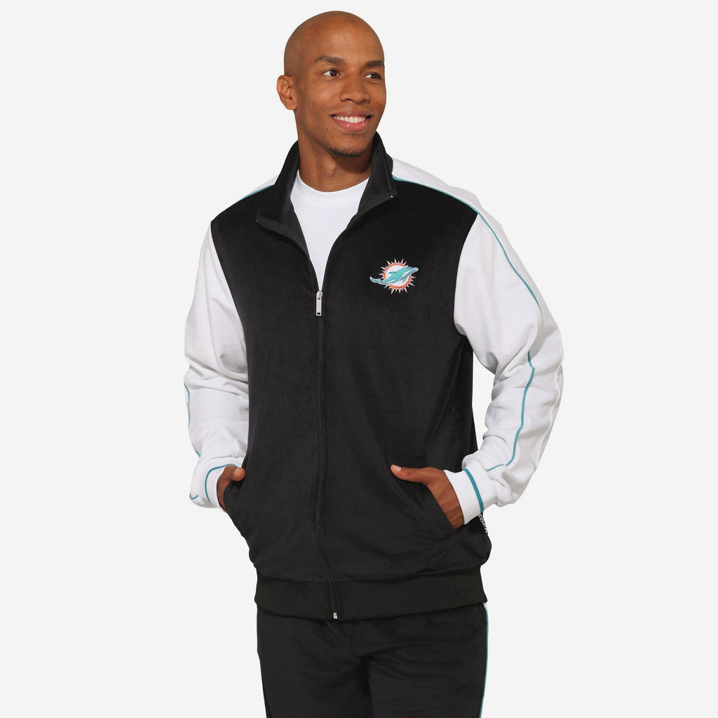 Miami Dolphins Two Tone Velour Zip Up Top FOCO S - FOCO.com