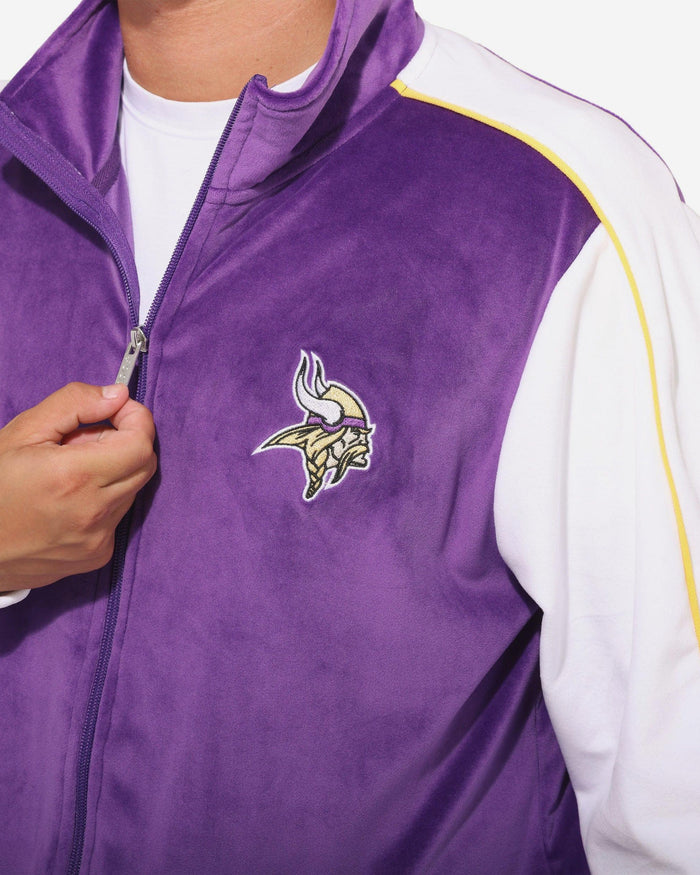 Minnesota Vikings Two Tone Velour Zip Up Top FOCO S - FOCO.com