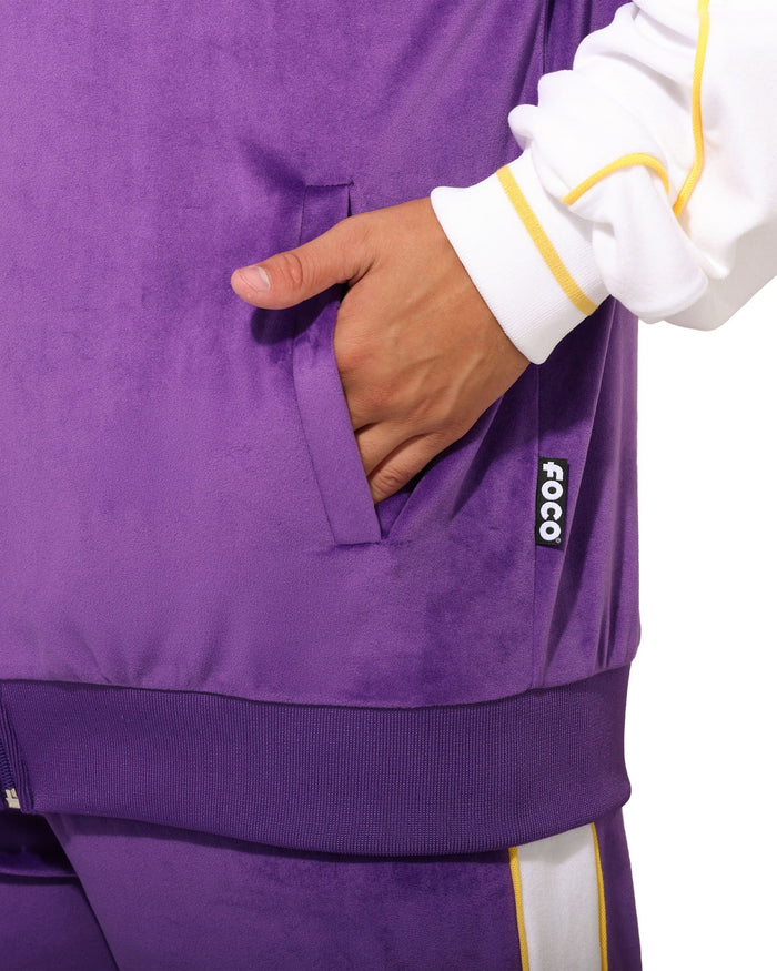 Minnesota Vikings Two Tone Velour Zip Up Top FOCO S - FOCO.com