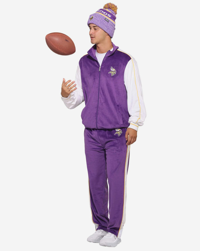 Minnesota Vikings Two Tone Velour Zip Up Top FOCO S - FOCO.com