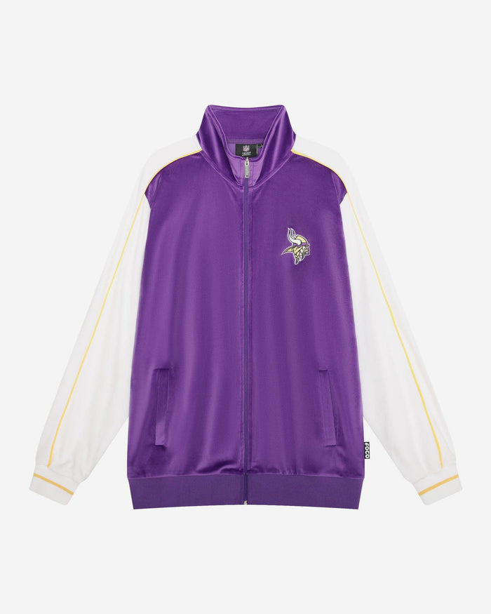 Minnesota Vikings Two Tone Velour Zip Up Top FOCO S - FOCO.com