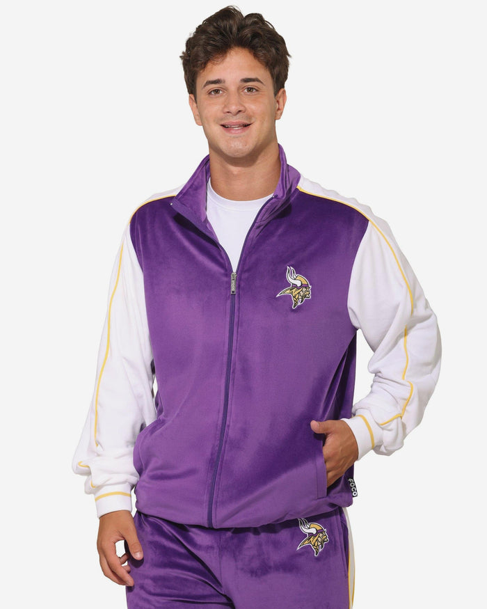 Minnesota Vikings Two Tone Velour Zip Up Top FOCO S - FOCO.com