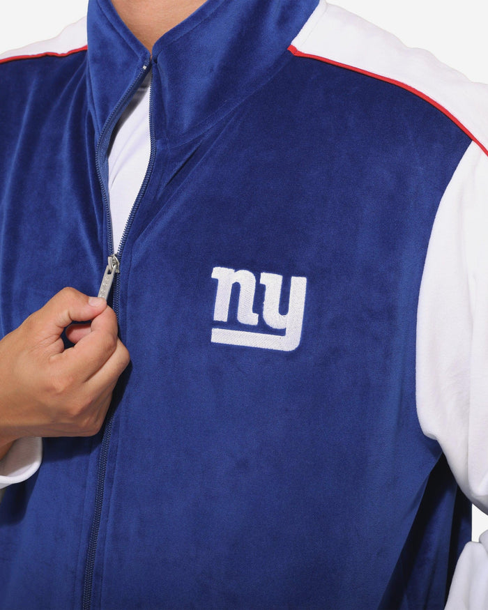 New York Giants Two Tone Velour Zip Up Top FOCO S - FOCO.com