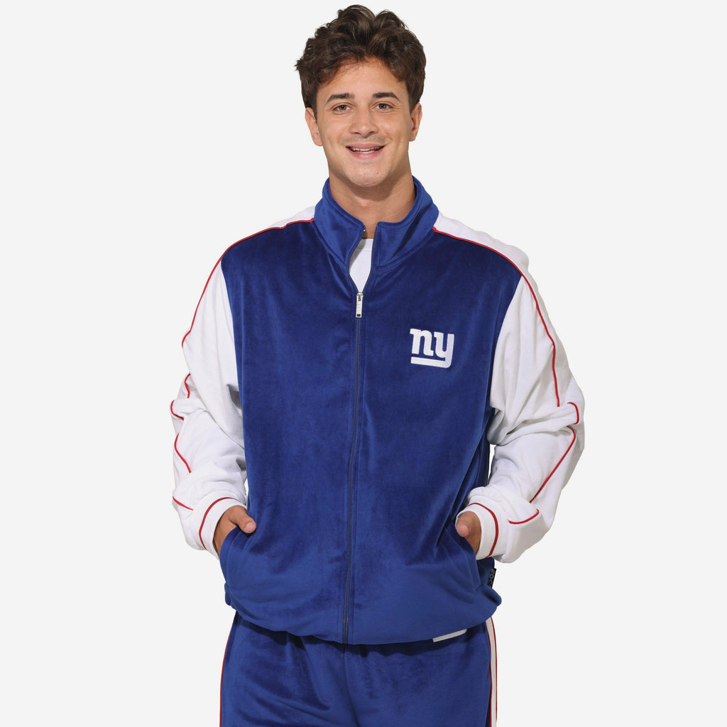 New York Giants Two Tone Velour Zip Up Top FOCO S - FOCO.com