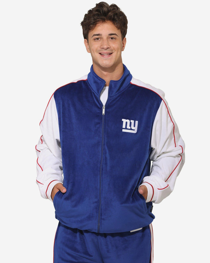 New York Giants Two Tone Velour Zip Up Top FOCO S - FOCO.com