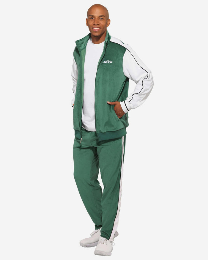 New York Jets Two Tone Velour Zip Up Top FOCO S - FOCO.com
