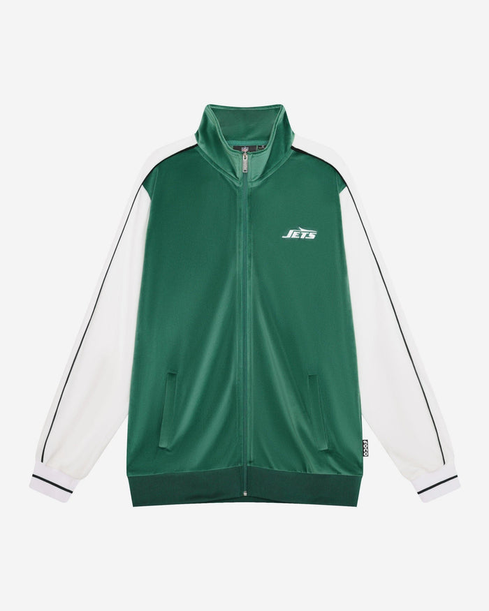 New York Jets Two Tone Velour Zip Up Top FOCO S - FOCO.com