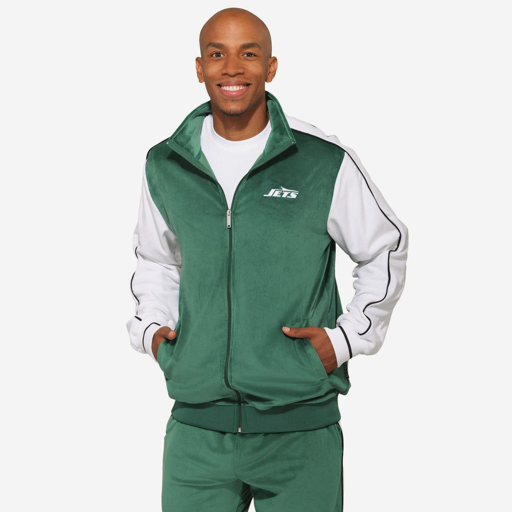 New York Jets Two Tone Velour Zip Up Top FOCO S - FOCO.com