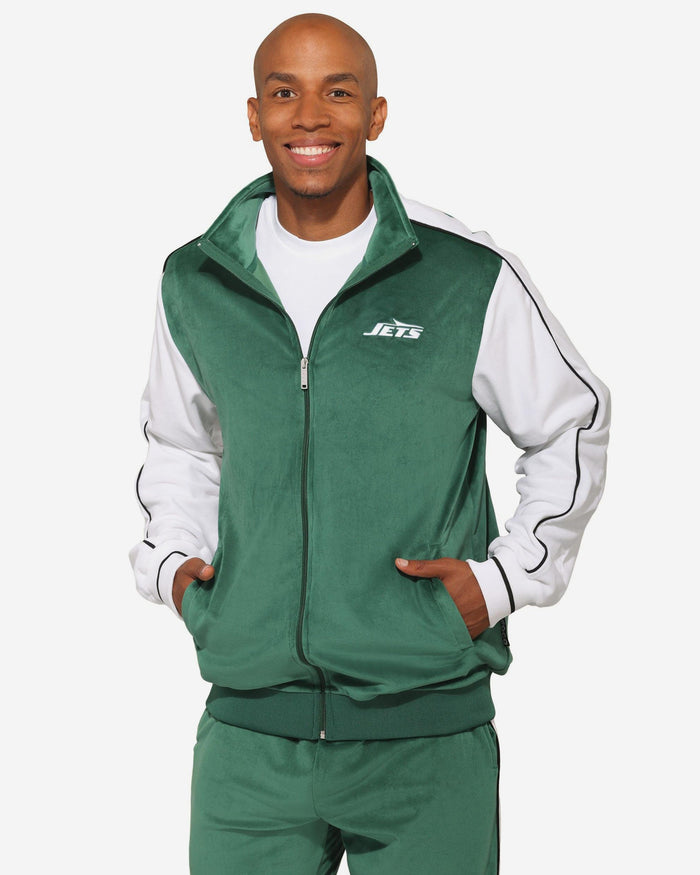New York Jets Two Tone Velour Zip Up Top FOCO S - FOCO.com