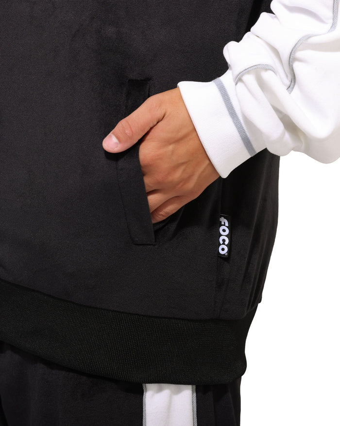 Las Vegas Raiders Two Tone Velour Zip Up Top FOCO S - FOCO.com