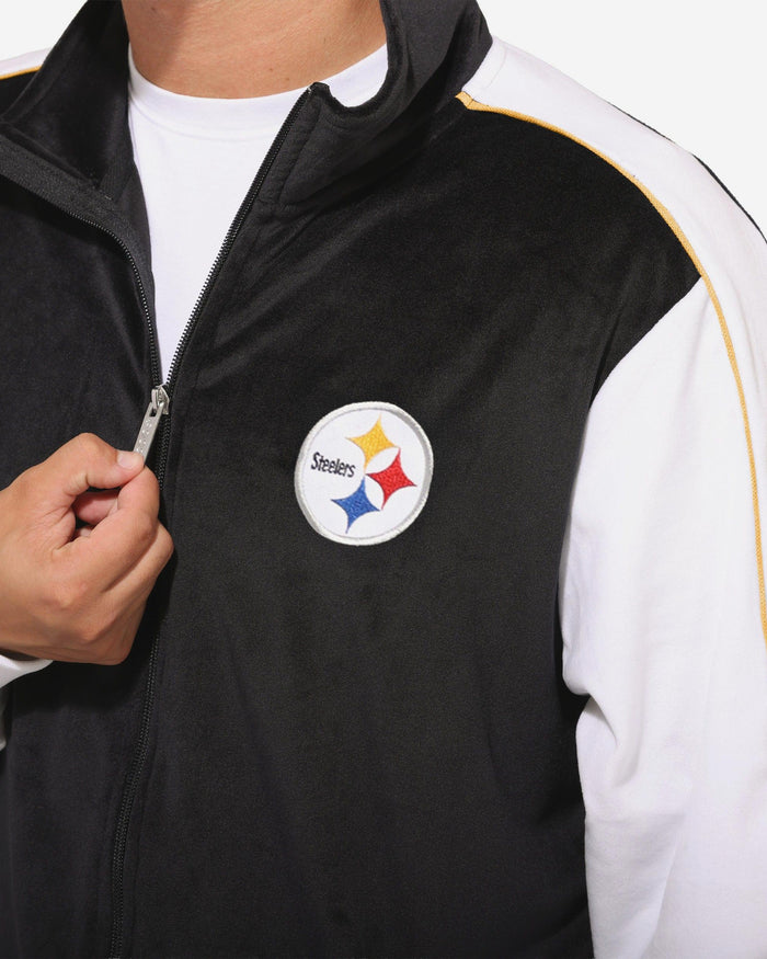 Pittsburgh Steelers Two Tone Velour Zip Up Top FOCO S - FOCO.com