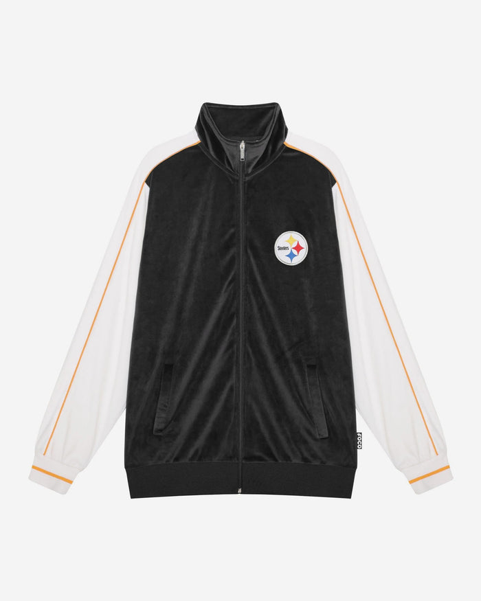 Pittsburgh Steelers Two Tone Velour Zip Up Top FOCO S - FOCO.com