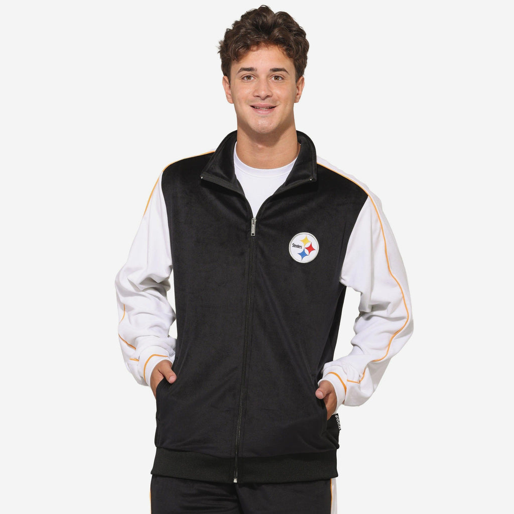 Pittsburgh Steelers Two Tone Velour Zip Up Top FOCO S - FOCO.com