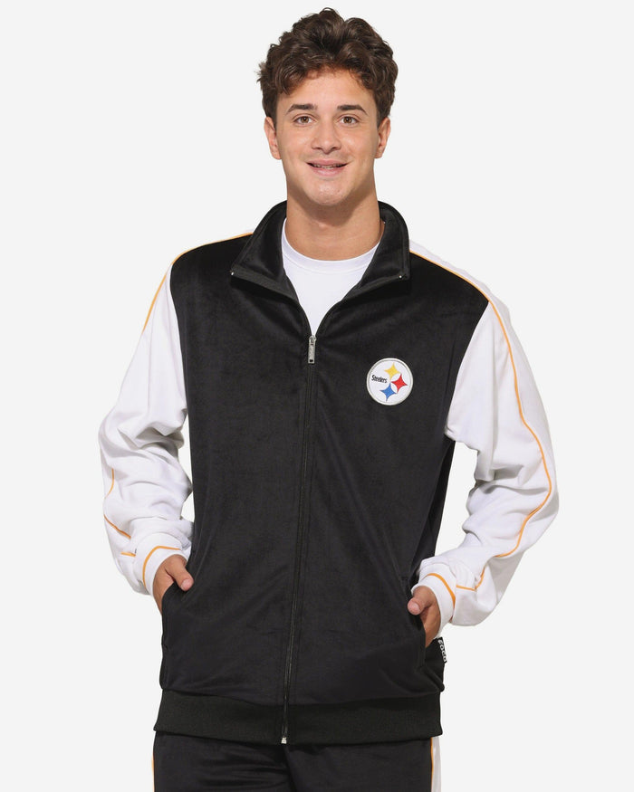 Pittsburgh Steelers Two Tone Velour Zip Up Top FOCO S - FOCO.com