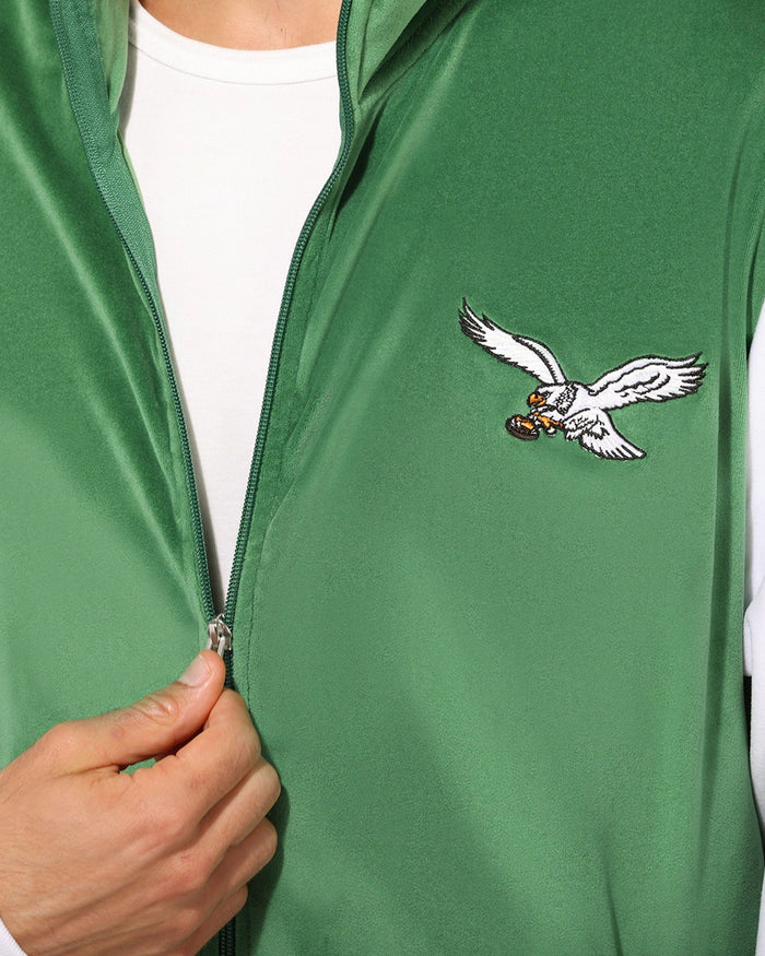 Philadelphia Eagles Kelly Green Two Tone Velour Zip Up Top FOCO S - FOCO.com