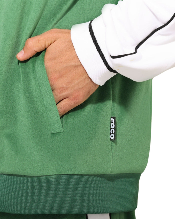 Philadelphia Eagles Kelly Green Two Tone Velour Zip Up Top FOCO S - FOCO.com